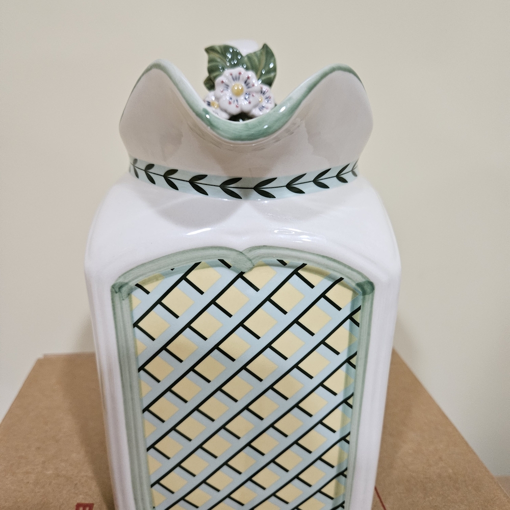Villeroy & Boch Ceramic Pitcher with Green and Red Accents - Picture 3 of 5
